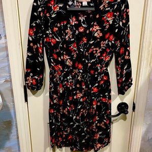 Flowered shirt dress